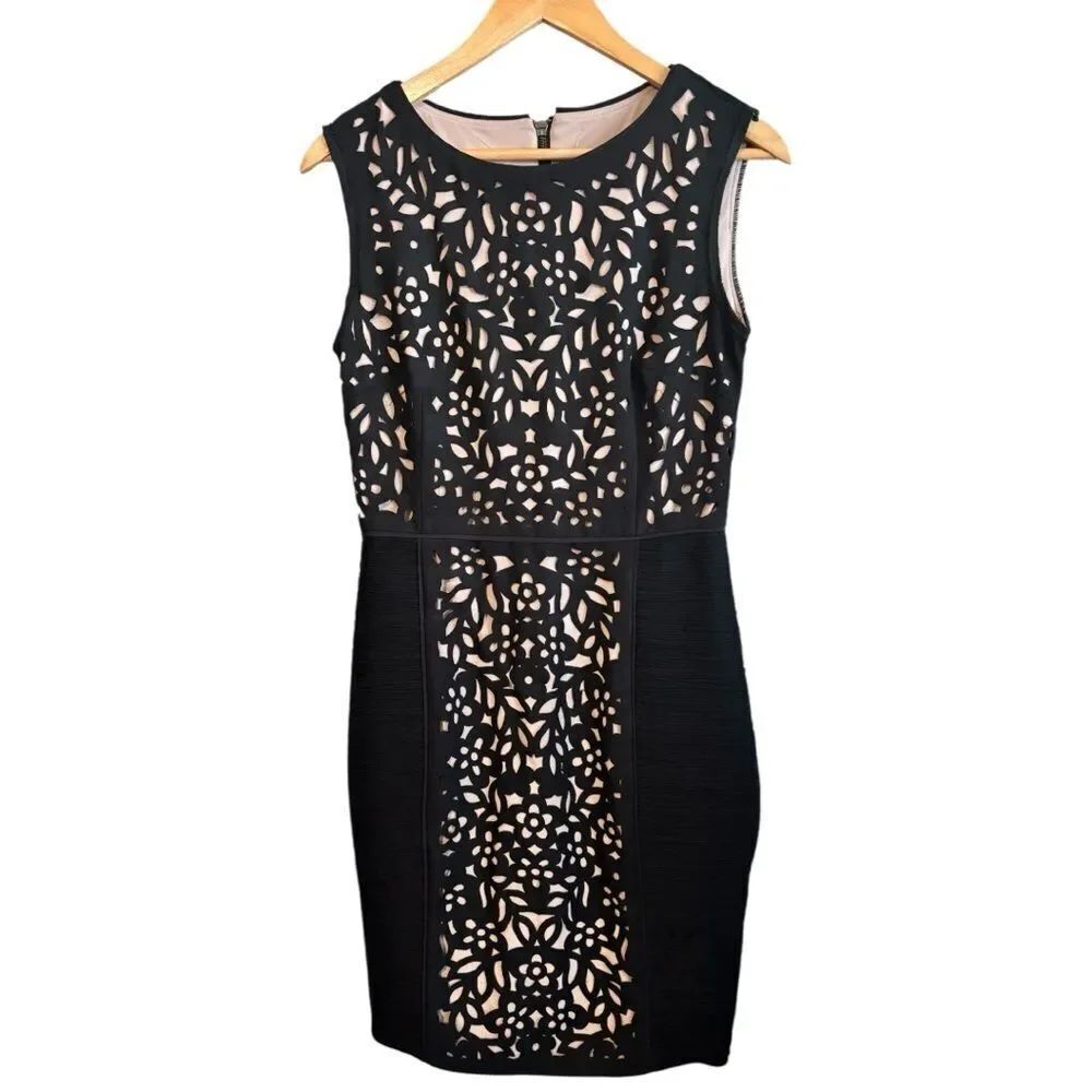 Maeve Lasercut Sheath Dress Basalt